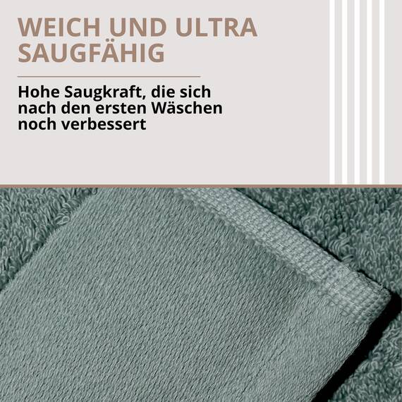 casaviva – Handtücher Set 100% Hochwertige Baumwolle 750 g/m², Oeko-Tex Badehandtücher, extra kuschelig und saugfähig - 6-teiliges Handtuchset - Sage Grün