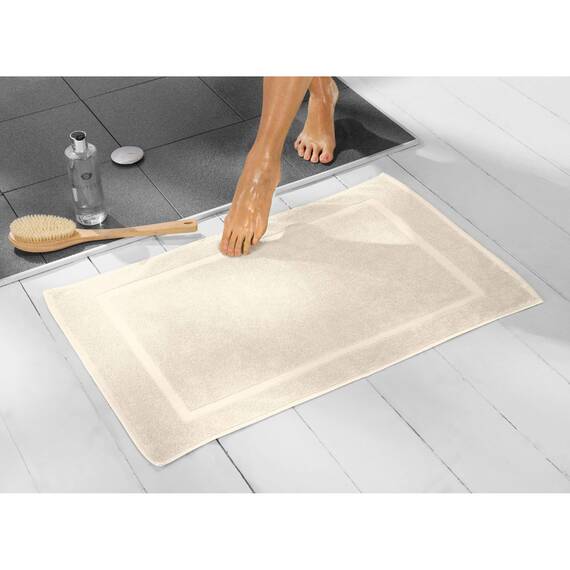 REDBEST Duschvorlage, Badteppich Chicago Creme Größe 50x80 cm - extra dick, weich, saustark und strapazierfähig (weitere Farben)