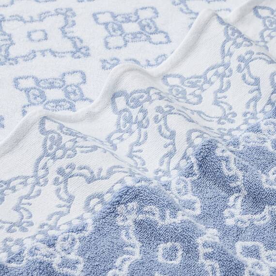 Modern Threads 6-teiliges Handtuchset aus gefärbtem Jacquard/solidem Charlize Blue
