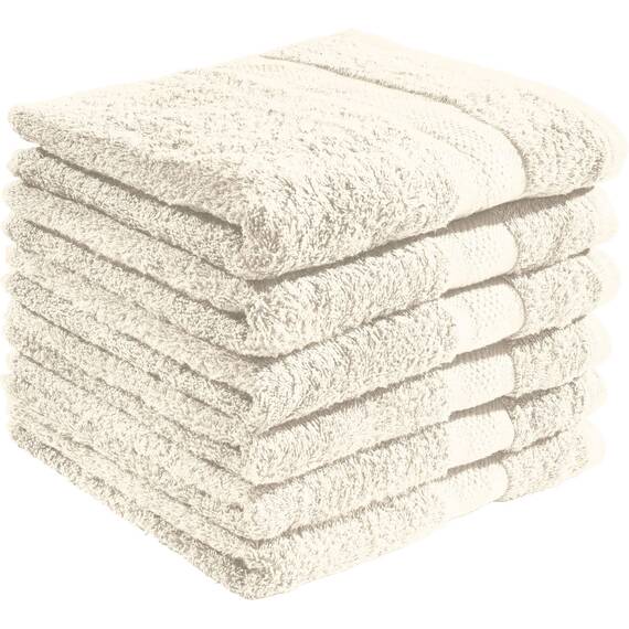 REDBEST Handtuchset, Frottierset 6er-Pack Chicago Creme Größe 50x80 cm - saugstark, strapazierfähig, ideal für Reisen, Sport (weitere Farben)