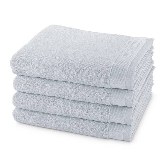 Möve Poolside Handtuch-Set, 4 Handtücher 50 x 100 cm, Made in Germany, 100% Baumwolle, Silver, 4 * 50x100