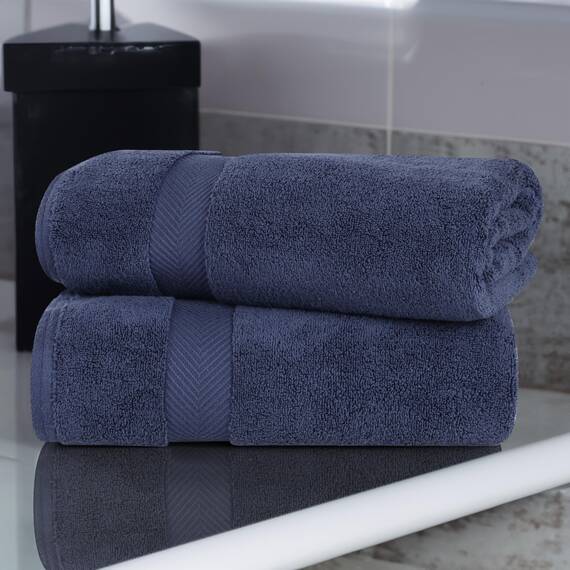 Superior - Kollektion, superweiches und saugfähiges Handtuchset, Baumwolle, mitternachtsblau, 3-teilig