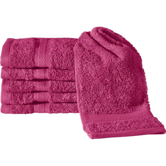 REDBEST Gästetuch 6er-Pack Chicago Fuchsia Größe 30x50 cm - saugstark, strapazierfähig, ideal für Reisen, Sport (weitere Farben)