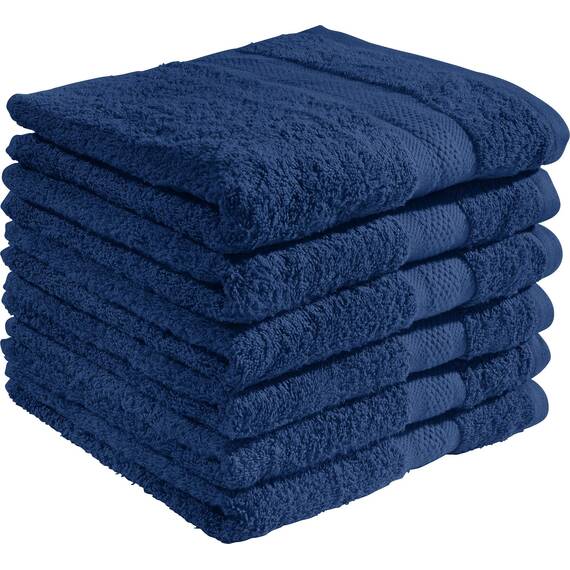 REDBEST Handtuchset, Frottierset 6er-Pack Chicago dunkelblau Größe 50x100 cm - saugstark, strapazierfähig, ideal für Reisen, Sport (weitere Farben)