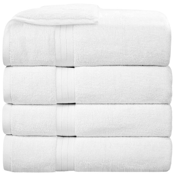 Bliss Casa 6-teiliges Handtuchset Hochsaugfähige Luxus Handtücher Badsets - Premium gekämmte Baumwolle inkl. 2 Badetücher, 2 Handtücher und 2 Waschlappen (weiß)