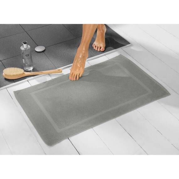 REDBEST Duschvorlage, Badteppich Chicago grau Größe 50x80 cm - extra dick, weich, saustark und strapazierfähig (weitere Farben)