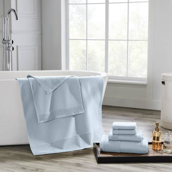 Modern Threads Waffelrippe 6-teiliges Handtuchset - Premium Baumwolle Badetücher, Ultra-saugfähig & weich, Elegante Waffelstruktur für Bad & Spa, Luft