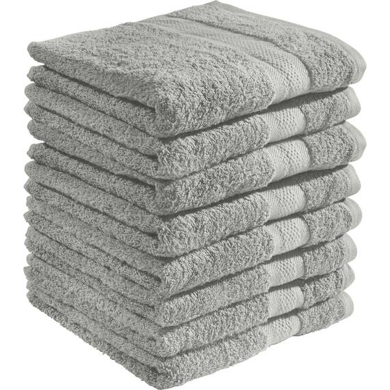 REDBEST Duschtuchset, Frottierset 8er-Pack Chicago grau Größe 70x140 cm - saugstark, strapazierfähig, ideal für Reisen, Sport (weitere Farben)