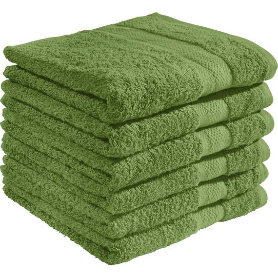 REDBEST Handtuchset, Frottierset 6er-Pack Chicago grün Größe 50x100 cm - saugstark, strapazierfähig, ideal für Reisen, Sport (weitere Farben)