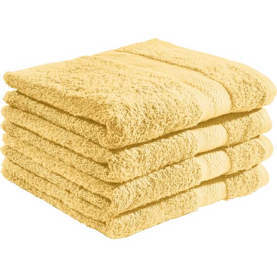 REDBEST Duschtuchset, Frottierset 4er-Pack Chicago hellgelb Größe 70x140 cm - saugstark, strapazierfähig, ideal für Reisen, Sport (weitere Farben)