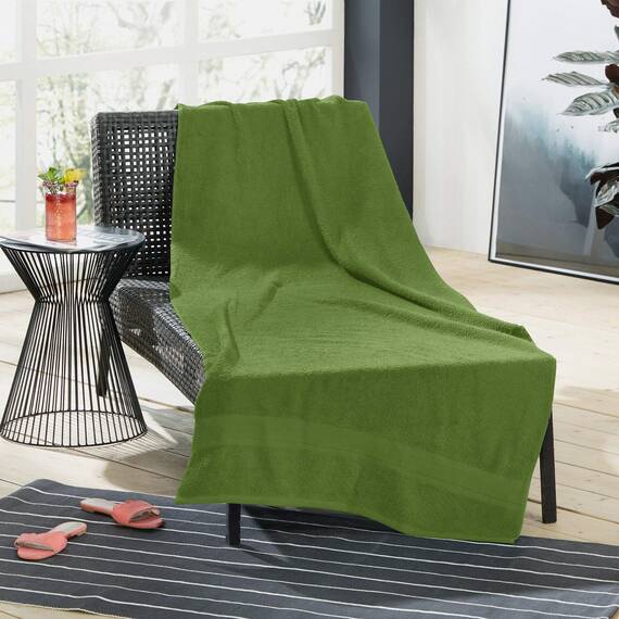 REDBEST Liegetuch Chicago grün Größe 80x200 cm - saugstark, strapazierfähig, ideal für Reisen, Sport (weitere Farben)