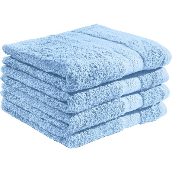REDBEST Duschtuchset, Frottierset 4er-Pack Chicago hellblau Größe 70x140 cm - saugstark, strapazierfähig, ideal für Reisen, Sport (weitere Farben)
