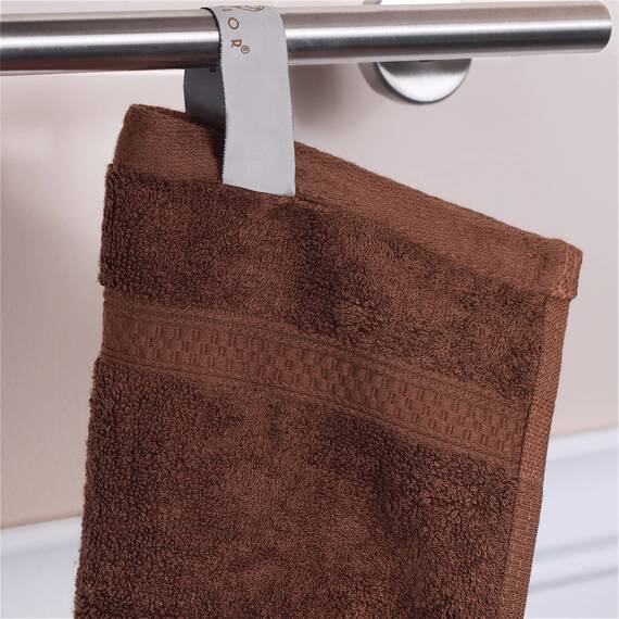 Superior - 6-teilige Kollektion, weiches/saugfähiges Handtuchset, Kunstseide aus Bambus und Baumwolle, kakaofarben