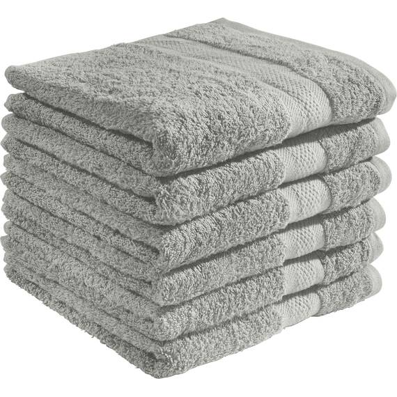 REDBEST Handtuchset, Frottierset 6er-Pack Chicago grau Größe 50x100 cm - saugstark, strapazierfähig, ideal für Reisen, Sport (weitere Farben)