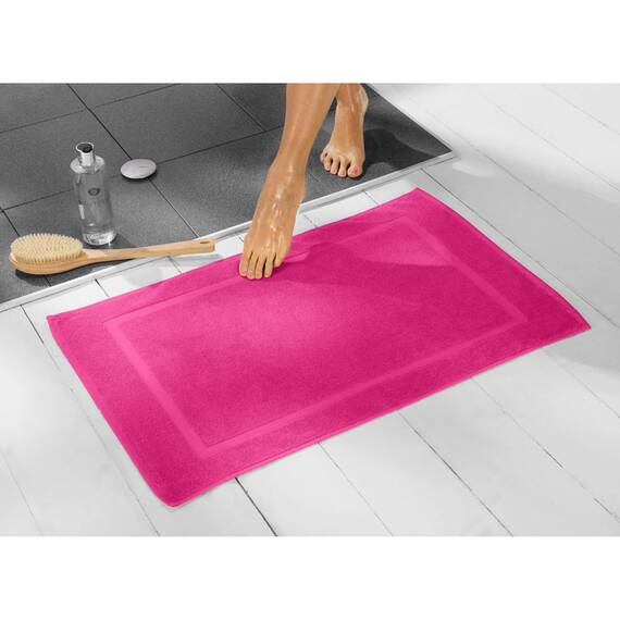 REDBEST Duschvorlage, Badteppich Chicago pink Größe 50x80 cm - extra dick, weich, saustark und strapazierfähig (weitere Farben)