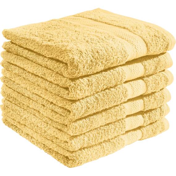 REDBEST Handtuchset, Frottierset 6er-Pack Chicago hellgelb Größe 50x100 cm - saugstark, strapazierfähig, ideal für Reisen, Sport (weitere Farben)