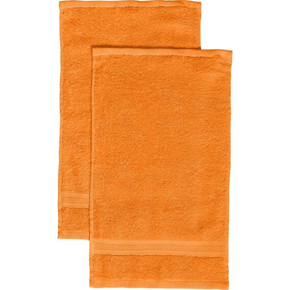REDBEST Gästetuch 2er-Pack Chicago orange Größe 30x50 cm - saugstark, strapazierfähig, ideal für Reisen, Sport (weitere Farben)