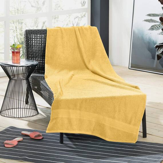 REDBEST Liegetuch Chicago hellgelb Größe 80x200 cm - saugstark, strapazierfähig, ideal für Reisen, Sport (weitere Farben)