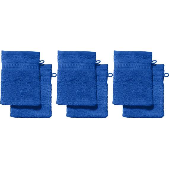 REDBEST Waschhandschuhe, Waschlappen 6er-Pack Chicago Royalblau Größe 15x21 cm - saugstark, strapazierfähig, ideal für Reisen, Sport (weitere Farben)