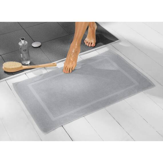 REDBEST Duschvorlage, Badteppich Chicago Silber Größe 50x80 cm - extra dick, weich, saustark und strapazierfähig (weitere Farben)