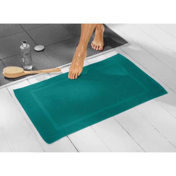 REDBEST Duschvorlage, Badteppich Chicago smaragdgrün Größe 50x80 cm - extra dick, weich, saustark und strapazierfähig (weitere Farben)