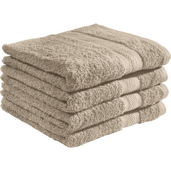 REDBEST Duschtuchset, Frottierset 4er-Pack Chicago Taupe Größe 70x140 cm - saugstark, strapazierfähig, ideal für Reisen, Sport (weitere Farben)
