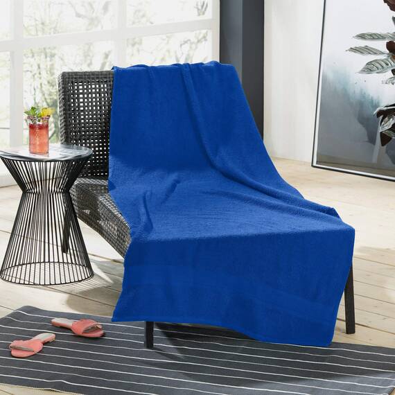 REDBEST Liegetuch Chicago Royalblau Größe 80x200 cm - saugstark, strapazierfähig, ideal für Reisen, Sport (weitere Farben)