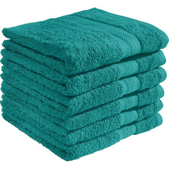 REDBEST Handtuchset, Frottierset 6er-Pack Chicago smaragdgrün Größe 50x100 cm - saugstark, strapazierfähig, ideal für Reisen, Sport (weitere Farben)