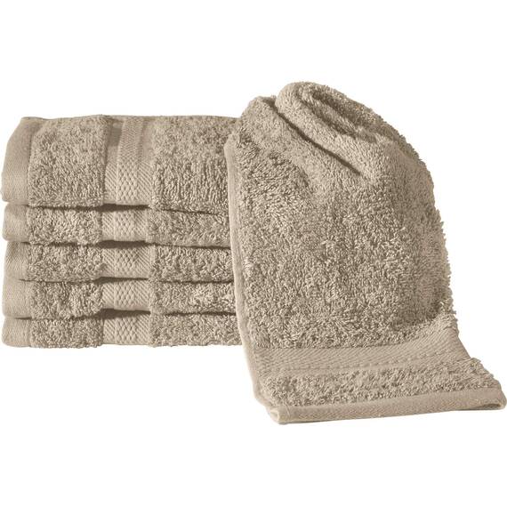 REDBEST Gästetuch 6er-Pack Chicago Taupe Größe 30x50 cm - saugstark, strapazierfähig, ideal für Reisen, Sport (weitere Farben)
