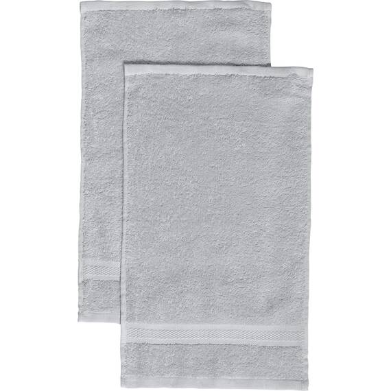 REDBEST Gästetuch 2er-Pack Chicago Silber Größe 30x50 cm - saugstark, strapazierfähig, ideal für Reisen, Sport (weitere Farben)