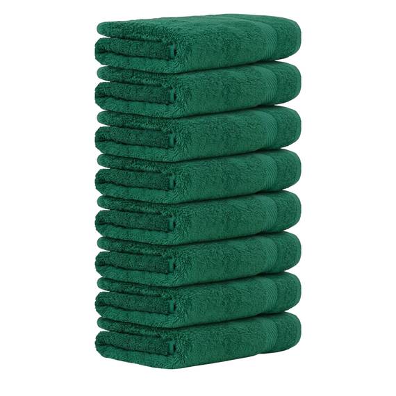 Luckytowel Handtücher Set 50x100 cm – Oeko-TEX Handtuch-Set aus 100% Baumwolle mit 600 g/m² – Frottiertücher mit Aufhängeschlaufe – flauschig & saugstark – Frottee Handtuchset – 8er Pack Grün