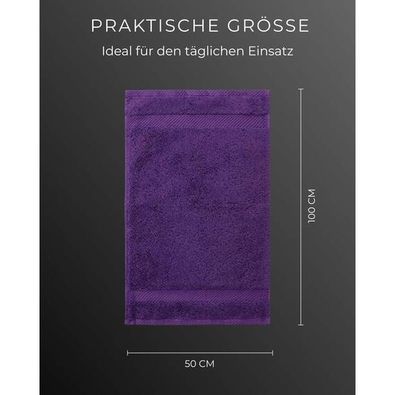 Luckytowel Handtücher Set 50x100 cm – Oeko-TEX Handtuch-Set aus 100% Baumwolle mit 600 g/m² – Frottiertücher mit Aufhängeschlaufe – flauschig & saugstark – Frottee Handtuchset – 8er Pack Lila