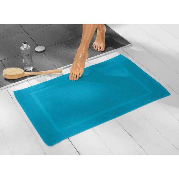 REDBEST Duschvorlage, Badteppich Chicago türkis Größe 50x80 cm - extra dick, weich, saustark und strapazierfähig (weitere Farben)