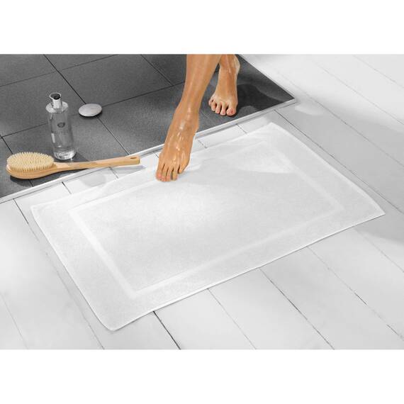 REDBEST Duschvorlage, Badteppich Chicago weiß Größe 50x80 cm - extra dick, weich, saustark und strapazierfähig (weitere Farben)