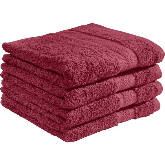 REDBEST Duschtuchset, Frottierset 4er-Pack Chicago weinrot Größe 70x140 cm - saugstark, strapazierfähig, ideal für Reisen, Sport (weitere Farben)