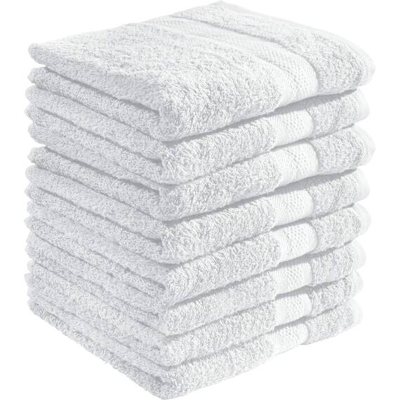 REDBEST Duschtuchset, Frottierset 8er-Pack Chicago weiß Größe 70x140 cm - saugstark, strapazierfähig, ideal für Reisen, Sport (weitere Farben)