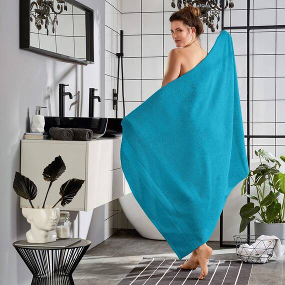 REDBEST Badetuch Chicago türkis Größe 100x150 cm - saugstark, strapazierfähig, ideal für Reisen, Sport (weitere Farben)