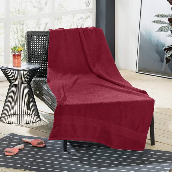 REDBEST Liegetuch Chicago weinrot Größe 80x200 cm - saugstark, strapazierfähig, ideal für Reisen, Sport (weitere Farben)