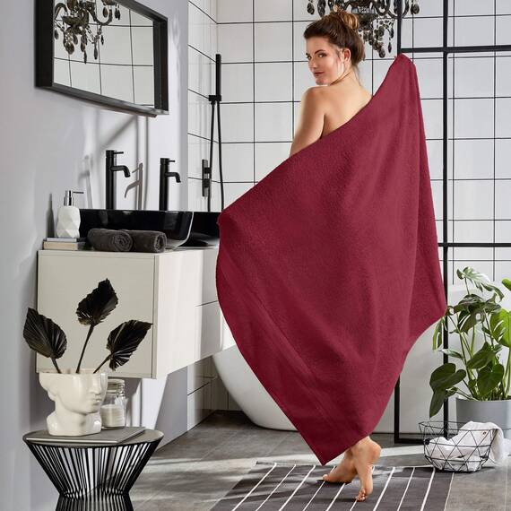 REDBEST Badetuch Chicago weinrot Größe 100x150 cm - saugstark, strapazierfähig, ideal für Reisen, Sport (weitere Farben)