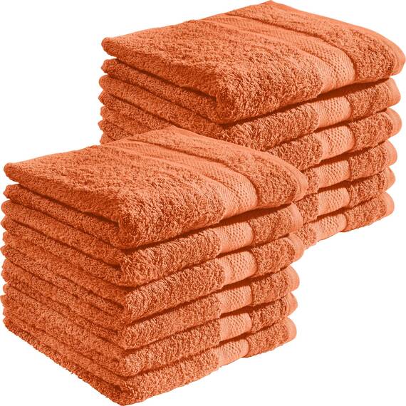 REDBEST Handtuchset, Frottierset 12er-Pack Chicago Terra Größe 50x80 cm - saugstark, strapazierfähig, ideal für Reisen, Sport (weitere Farben)