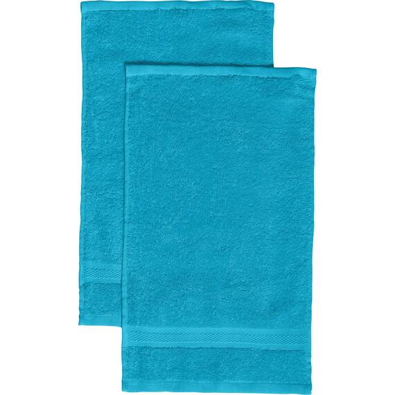 REDBEST Gästetuch 2er-Pack Chicago türkis Größe 30x50 cm - saugstark, strapazierfähig, ideal für Reisen, Sport (weitere Farben)