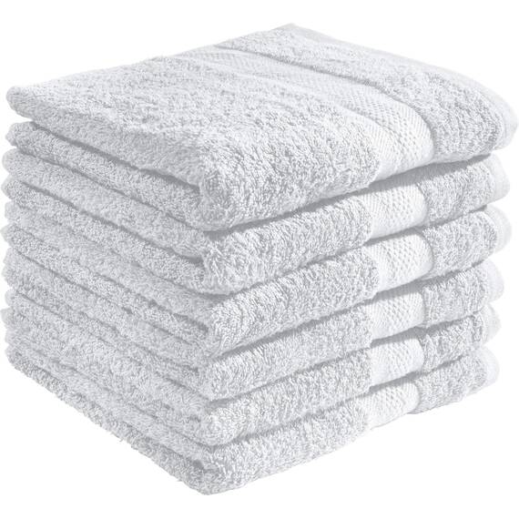 REDBEST Handtuchset, Frottierset 6er-Pack Chicago weiß Größe 50x80 cm - saugstark, strapazierfähig, ideal für Reisen, Sport (weitere Farben)