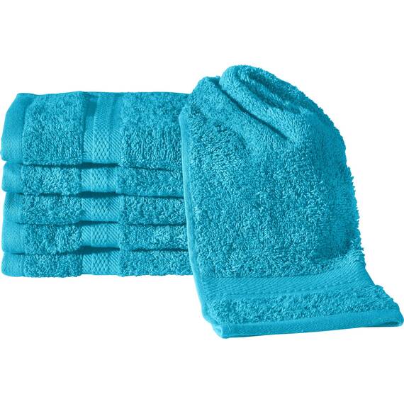 REDBEST Gästetuch 6er-Pack Chicago türkis Größe 30x50 cm - saugstark, strapazierfähig, ideal für Reisen, Sport (weitere Farben)
