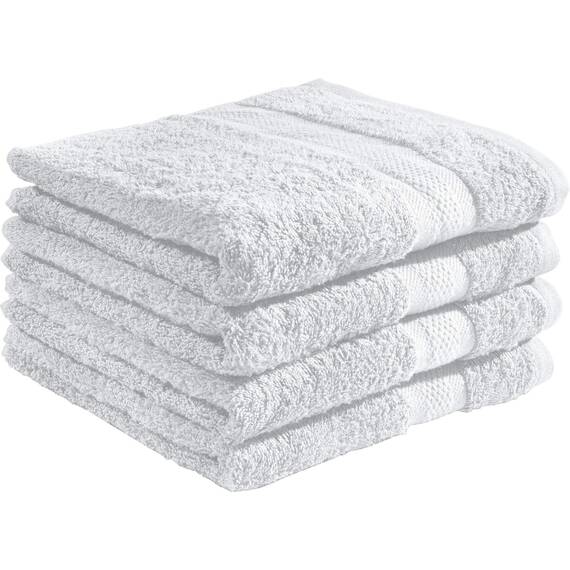 REDBEST Duschtuchset, Frottierset 4er-Pack Chicago weiß Größe 70x140 cm - saugstark, strapazierfähig, ideal für Reisen, Sport (weitere Farben)