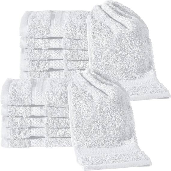 REDBEST Gästetuch 12er-Pack Chicago weiß Größe 30x50 cm - saugstark, strapazierfähig, ideal für Reisen, Sport (weitere Farben)