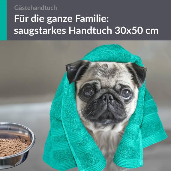 Lashuma Mini Handtuch 30x50 cm in Meeres Türkis, London Perfekt als Kinderhandtuch oder Gästehandtuch, Hochwertiges Frottee