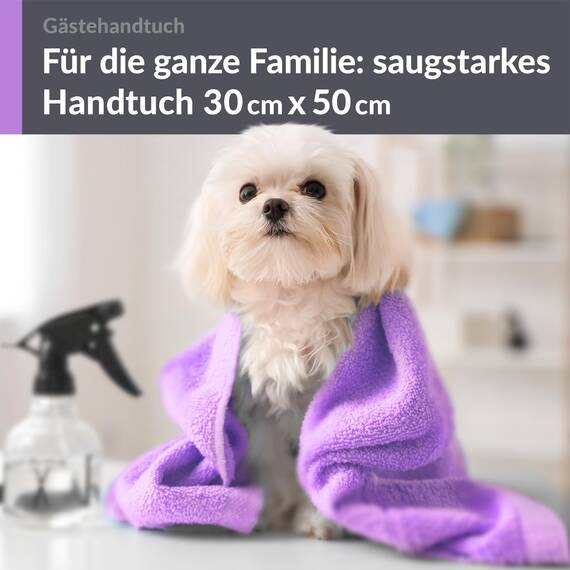 Lashuma Gästehandtuch 30x50 cm, London Flauschiges Handtuch fürs Gäste WC Lila - Flieder