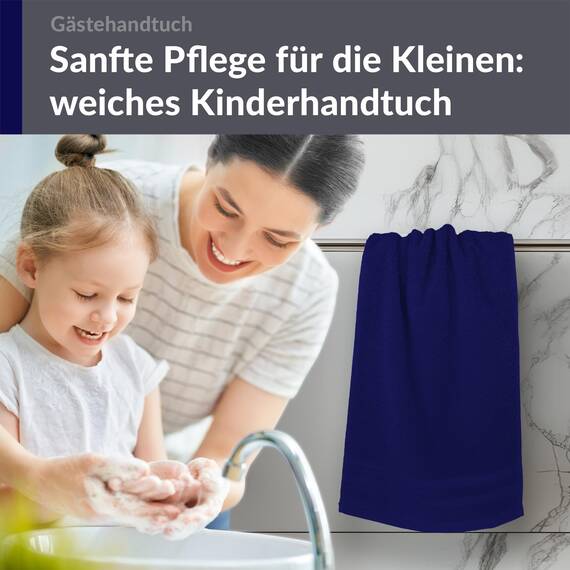 Lashuma Gästehandtuch Blau - Marine, London kleines Handtuch WC Händehandtuch 30x50 cm