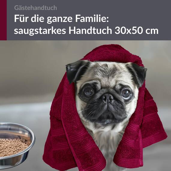 Lashuma Flauschiges Handtuch 30x50 cm in Kirschrot, London Gästehandtuch Perfekt als Gesichtstuch, Gästetuch oder Kinderhandtuch