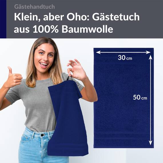 Lashuma Gästehandtuch Blau - Marine, London kleines Handtuch WC Händehandtuch 30x50 cm